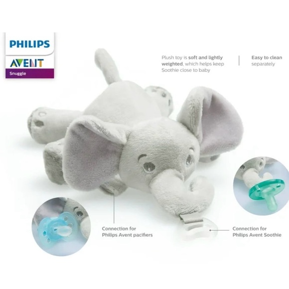 Philips AVENT Soothie Snuggle Pacifier Holder with Detachable Pacifier NWT - Picture 2 of 4